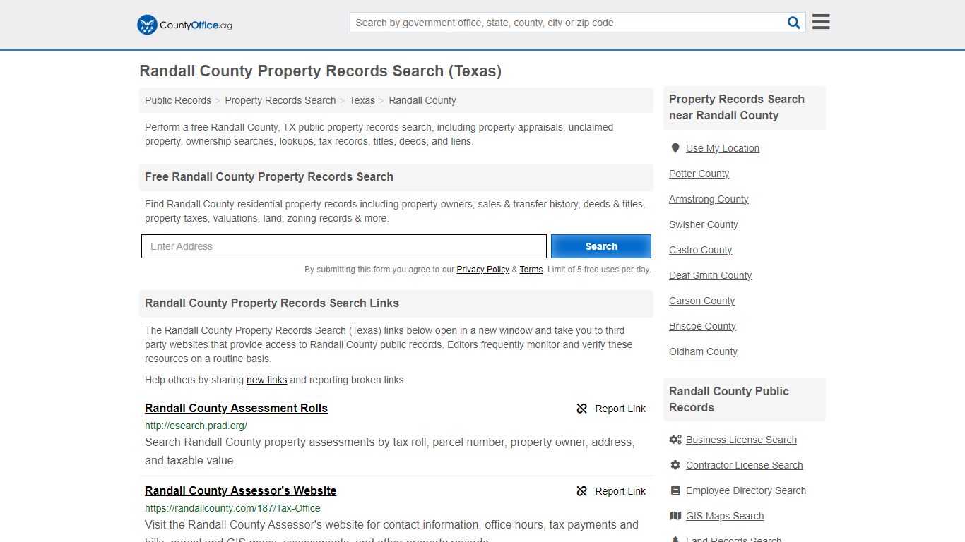Randall County Property Records Search (Texas) - County Office
