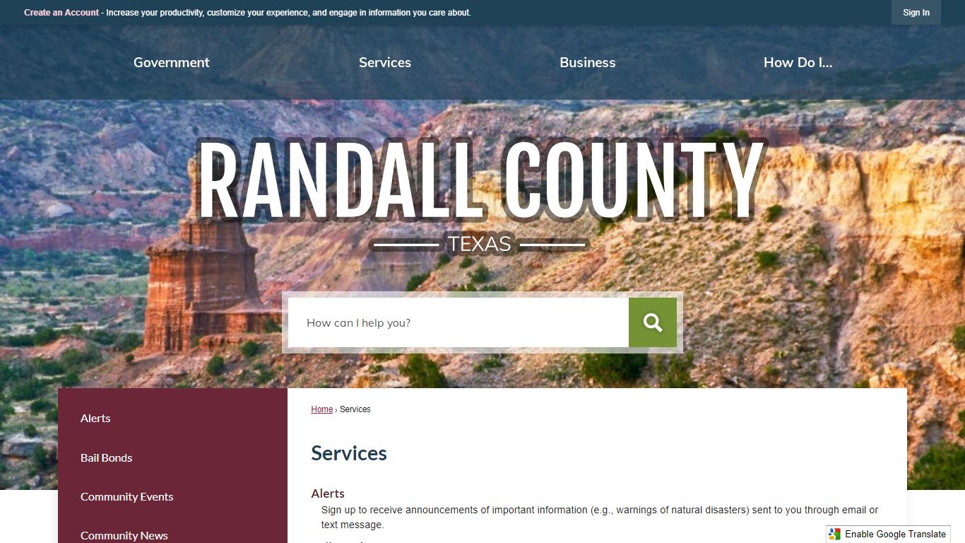 Services | Randall County, TX